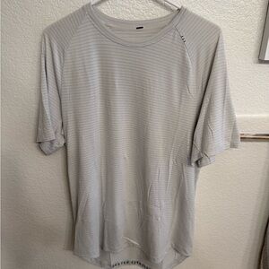 Lululemon Athletica Light Gray Striped Tee
